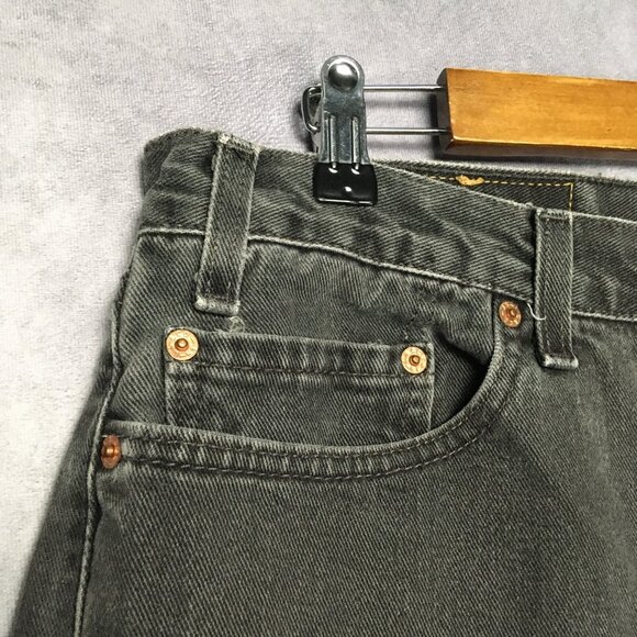 VTG Levis Mens 550 Relaxed Fit Black Jeans size 34 to 36x30 Denim Pants Made USA - Picture 8 of 15